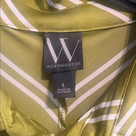 Worthington Green Striped Long Sleeve Dress - Picture 2 of 3